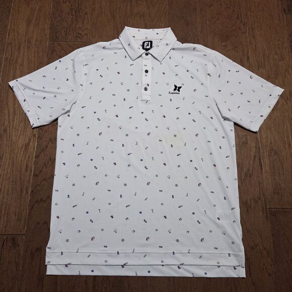 FootJoy Doodle Travel Print Lisle performance Polo Shirt L Large - Picture 1 of 9